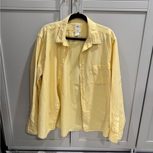 H&M Light Butter Yellow Shirt 70% Cotton, 30% Linen blend